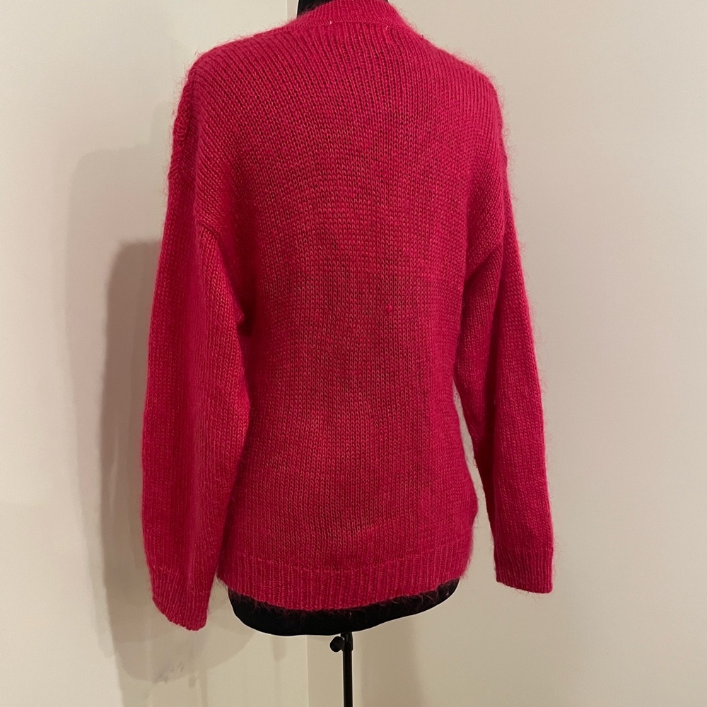 Vintage Raspberry Cardigan Sweater - Picture 4 of 7